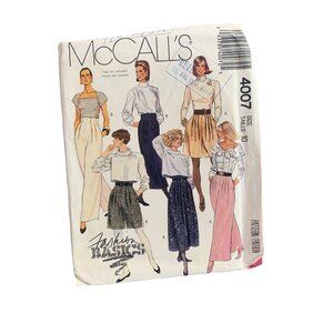 McCalls Vintage Sewing Pattern 4007 Womens Pant Short Size 10 uncut